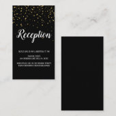 金ゴールド紙吹雪書 |ブラック披露宴カード エンクロージャーカード (正面/裏面)