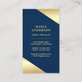 金ゴールド紙吹雪歯科診療所歯科医 名刺 (裏面)