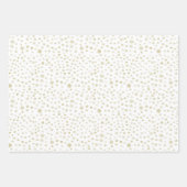 金ゴールド紙吹雪水彩網点ラッピング紙 ラッピングペーパーシート (正面)