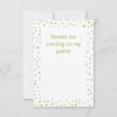 金ゴールド紙吹雪水色ドットサンキューカード サンキューカード (裏面)