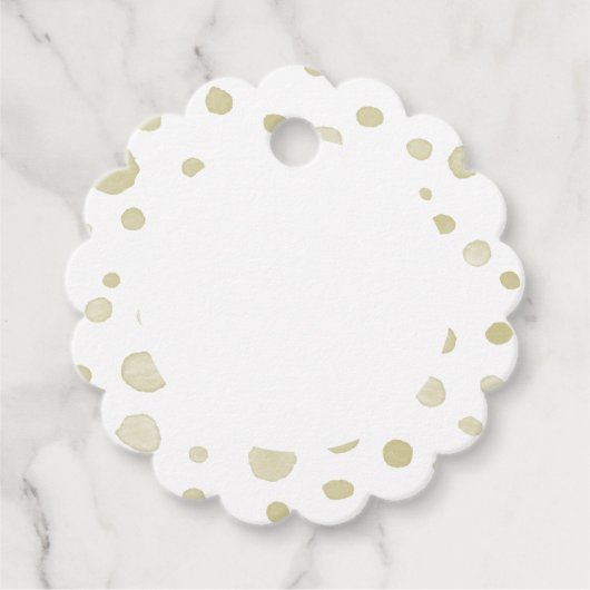 金ゴールド紙吹雪水色ドットメッセージカード フェイバータグ (正面)