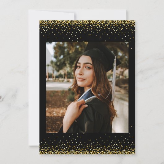 金ゴールド紙吹雪法科大学院パーティの招待状 招待状 (裏面)