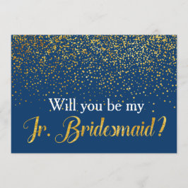 金ゴールド紙吹雪海軍は私のJr.ブライドメイド 招待状