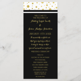 金ゴールド紙吹雪白黒結婚式 プログラム