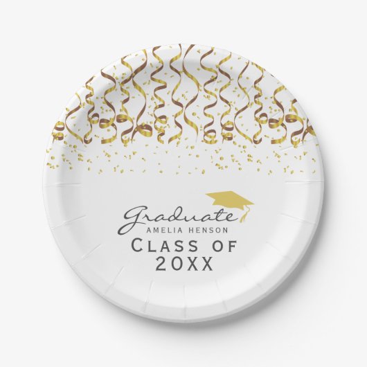 金ゴールド紙吹雪科 ペーパープレート (正面)
