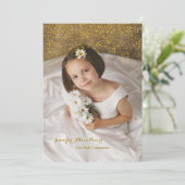 金ゴールド紙吹雪第1聖餐式招待状 招待状 (スタンド正面)