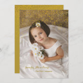 金ゴールド紙吹雪第1聖餐式招待状 招待状 (正面/裏面)