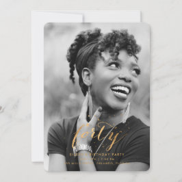 金ゴールド紙吹雪第40回第40回誕生日写真 招待状