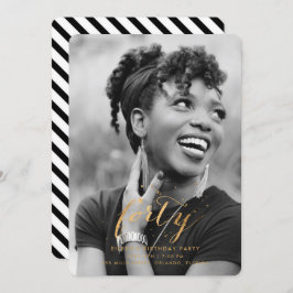 金ゴールド紙吹雪第40回第40回誕生日写真 招待状