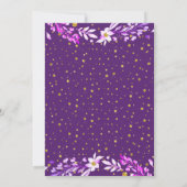 金ゴールド紙吹雪紫のフローラフレ結婚ーム 招待状 (裏面)