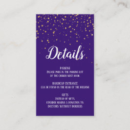 金ゴールド紙吹雪紫詳細挿入カード エンクロージャーカード