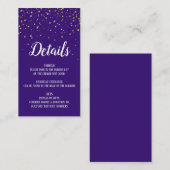 金ゴールド紙吹雪紫詳細挿入カード エンクロージャーカード (正面/裏面)