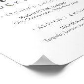 金ゴールド紙吹雪結婚のシグネチャーカクテルサイン ポスター (角)