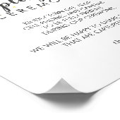 金ゴールド紙吹雪結婚のプラグを抜いた式のサイン ポスター (角)