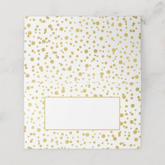 金ゴールド紙吹雪結婚の折り曲げ座席表 プレイスカード (外部開封)