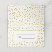 金ゴールド紙吹雪結婚の折り畳み座席表 プレイスカード (外部開封)