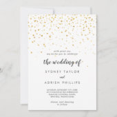 金ゴールド紙吹雪結婚の招待状 招待状 (正面)