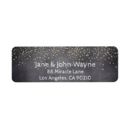 金ゴールド紙吹雪結婚シャルボード差出人住所 ラベル