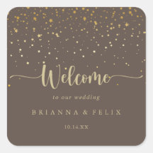 金ゴールド紙吹雪結婚ブラウン歓迎