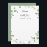 金ゴールド紙吹雪結婚ユーカリの願い アドバイスカード<br><div class="desc">この金ゴールド紙吹雪結婚ユーカリの願い事アドバイスカードは素朴な人に最適結婚である。このデザインは、水色のユーカリ緑色の葉と金ゴールド紙吹雪を備えている。これらのカードはs、結婚ブライダルシャワー、ベビーシャワー、卒業式パーティーなどに最適だ。新郎新婦の名前、両親または卒業生の名前でカードをパーソナライズ。</div>