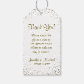 金ゴールド紙吹雪結婚式の引き出物ラベル ギフトタグ (正面)