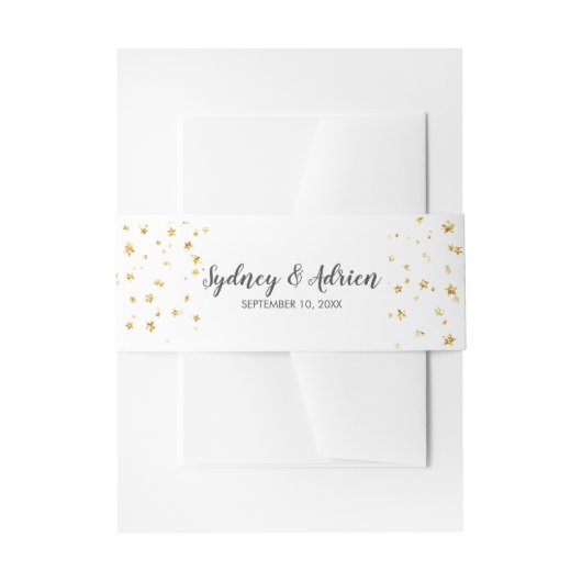 金ゴールド紙吹雪結婚式招待状ベリーバンド 招待状ベリーバンド (正面例)