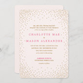 金ゴールド紙吹雪結婚式招待状 招待状 (正面/裏面)