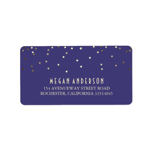 金ゴールド紙吹雪結婚海軍 ラベル (正面)