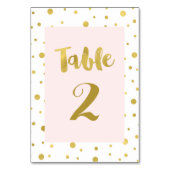 金ゴールド紙吹雪結婚赤面のテーブル番号カード テーブルナンバー (裏面)