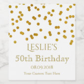 金ゴールド紙吹雪誕生日パーティーワインラベル ワインラベル (シングルラベル)