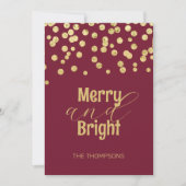 金ゴールド紙吹雪赤いメリークリスマス シーズンカード (正面)