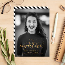 金ゴールド紙吹雪18誕生日写真