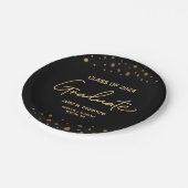 金ゴールド紙吹雪2021年卒業 ペーパープレート (アングル)