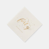 金ゴールド紙吹雪40歳の誕生日パーティーベージュ色 スタンダードカクテルナプキン (角)