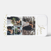 金ゴールド紙吹雪4 – フォトコラージパーソナライズされたュ Case-Mate iPhoneケース (裏面 (横))