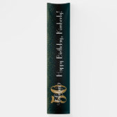 金ゴールド紙吹雪50と素晴らしい、ティール（緑がかった色）、およびブラックグラデーション 横断幕 (縦)