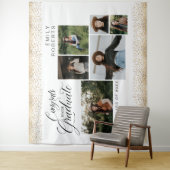 金ゴールド紙吹雪6写真コラージュおめでとうを卒業 タペストリー (インサイチュ)