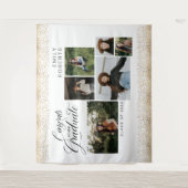 金ゴールド紙吹雪6写真コラージュおめでとうを卒業 タペストリー (正面)