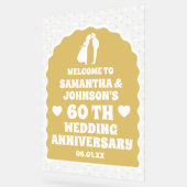 金ゴールド紙吹雪60周年結婚フロステッド アクリルサイン (傾斜)