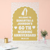 金ゴールド紙吹雪60周年結婚フロステッド アクリルサイン (ウェディング)