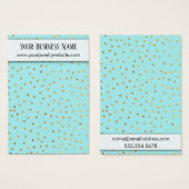 金ゴールド紙吹雪&アクアイヤリングホルダー表示カード (正面&裏面)