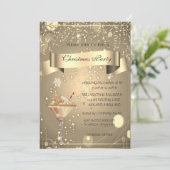 金ゴールド紙吹雪、ジンジャーブレッド飲料会社クリスマス 招待状 (スタンド正面)