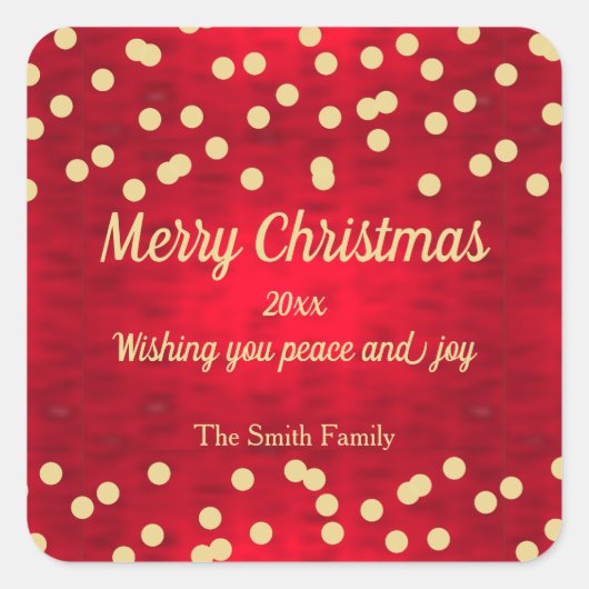 金ゴールド紙吹雪 スクエアシール (正面)