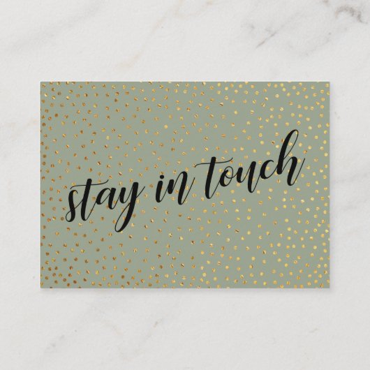 金ゴールド紙吹雪&セージ私たちはハンドアウトカードを移動した 名刺 (裏面)