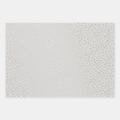 金ゴールド紙吹雪/パステルピンク、緑、グレー背景 ラッピングペーパーシート (正面3)