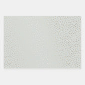 金ゴールド紙吹雪/パステルピンク、緑、グレー背景 ラッピングペーパーシート (正面2)