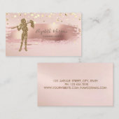 金ゴールド紙吹雪、ブラシストロークグリッタークリーニングレディ 名刺 (正面/裏面)