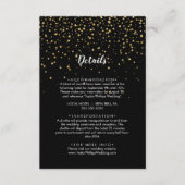 金ゴールド紙吹雪 |ブラック結婚の詳細 エンクロージャーカード (正面)