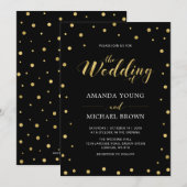 金ゴールド紙吹雪 |モダンタイポグラフィ結婚式 招待状 (正面/裏面)