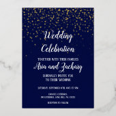 金ゴールド紙吹雪│海軍結婚お祝い 箔招待状 (正面)